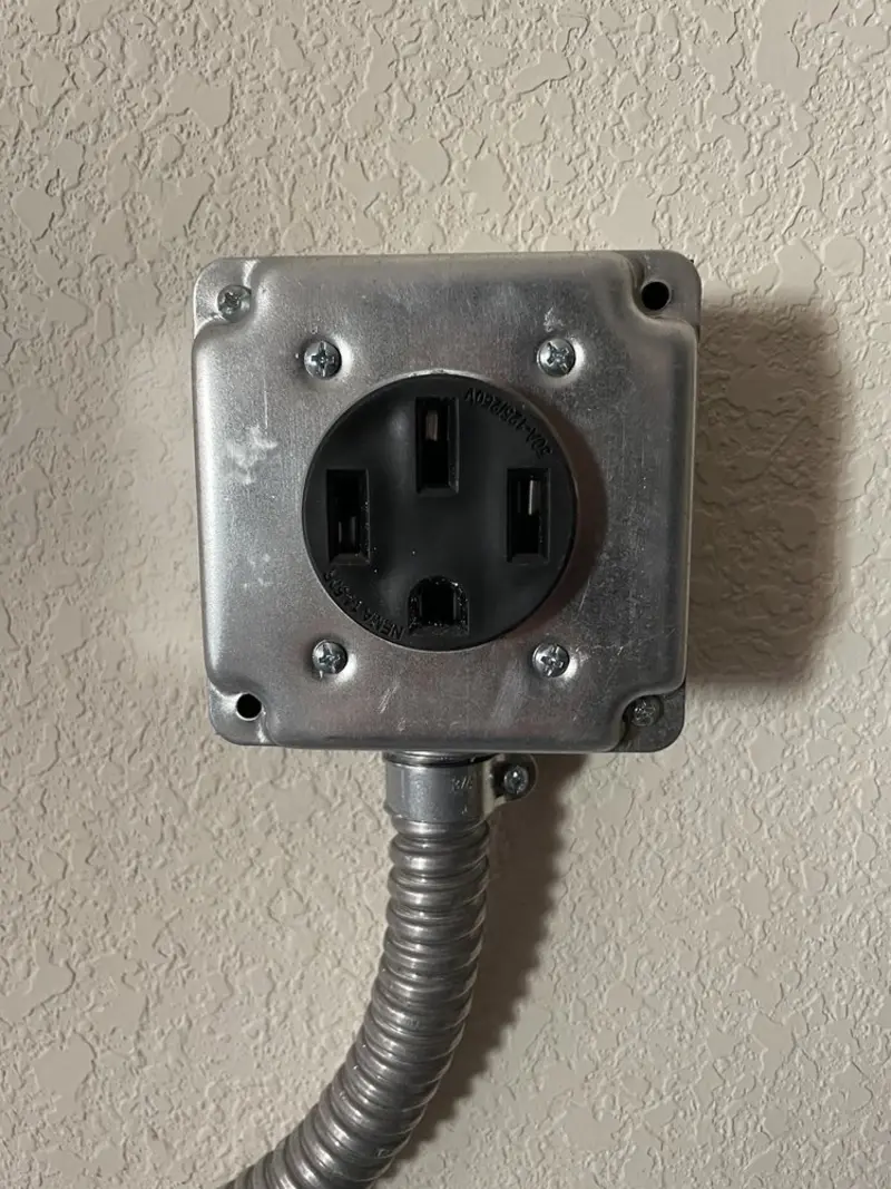NEMA 14-50 outlet installed for Electrical Panel Upgrade in Alice